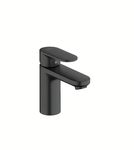 Praustuvo svirtinis maišytuvas hansgrohe Vernis Blend 100 juodos matinės spalvos su praustuvo dugno vožtuvas ir su traukute