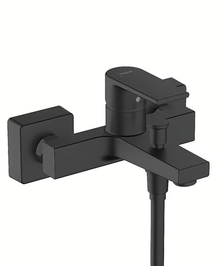 Hansgrohe Vernis Shape sieninė vonios svirtinis maišytuvas, juodos matinės spalvos