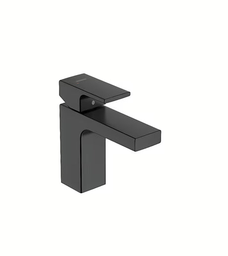 Praustuvo svirtinis maišytuvas hansgrohe Vernis Shape 100, juodos matinės spalvos, moderniam praustuvui.
