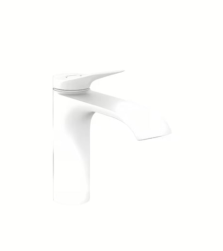 Hansgrohe Vivenis svirtinis praustuvo maišytuvas matinės baltos spalvos su ypač plačia WaterfallStream srove