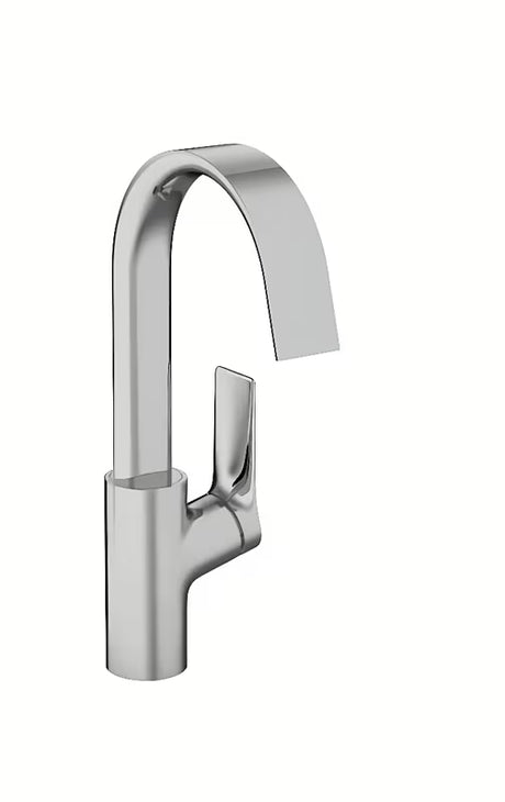 Chromuota svirtinis virtuvinis maišytuvas Hansgrohe Vivenis su pasukamu snapu ir plačia WaterfallStream srove