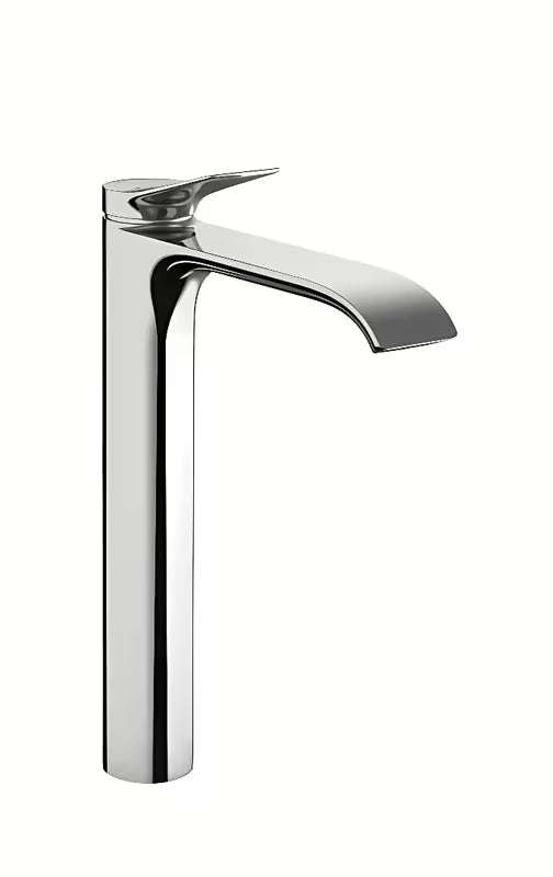 Aukšta svirtinis praustuvo maišytuvas Hansgrohe Vivenis chromo spalvos su itin plačia srove.