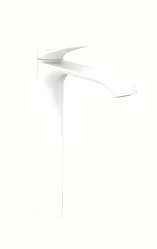 Hansgrohe Vivenis aukšta svirtinis praustuvo maišytuvas matinės baltos spalvos su itin plačiu snapu