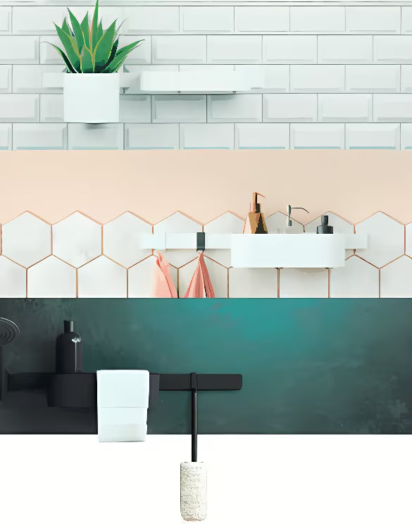 Gili lentynėlė Hansgrohe wallstoris matinės baltos spalvos, pro montavimas ant sieninio strypo