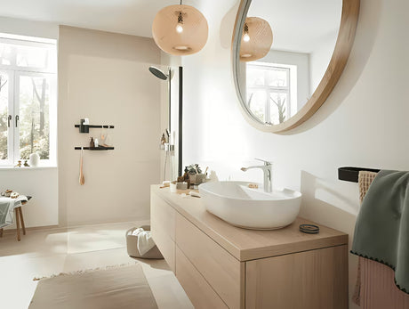 Lentynėlė Hansgrohe wallstoris matinės juodos spalvos, pro montavimas ant sieninio strypo