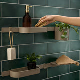 Smėlio spalvos dušo lentynėlė hansgrohe wallstoris Planet Edition pro šampūnui ir dušo reikmenims laikyti