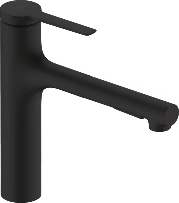 Hansgrohe Zesis M33 virtuvinis maišytuvas matinės juodos spalvos su ištraukiamu dušeliu