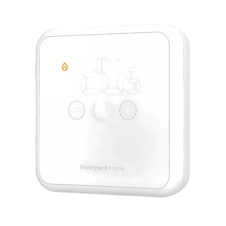 Baltas laidinis skaitmeninis kambario termostatas Honeywell DT4 su LED ekranu ir jutikliniais mygtukais