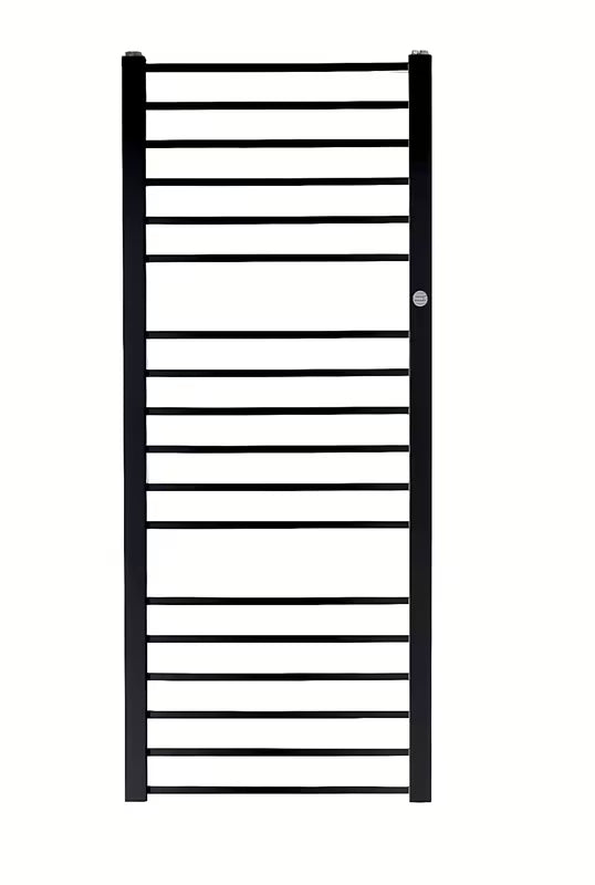 Kombinuotas vonios kambario rankšluosčių džiovintuvas Hopa Piko 53x152,9 cm, juodos matinės spalvos, su rantuotu dizainu