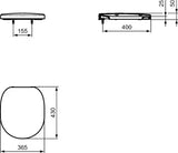 Baltas KLOZETO dangtis Ideal Standard Connect iš duroplasto