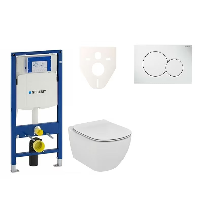 Pakabinami WC komplektas Ideal Standard Tesi su moduliu Geberit Duofix ir mygtuku Sigma 01 baltos spalvos