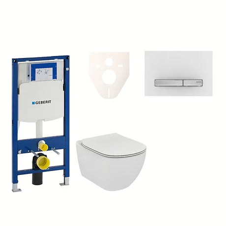 Pakabinami WC komplektas Ideal Standard Tesi su moduliu Geberit Duofix ir mygtuku Sigma 50 alpinės baltos spalvos