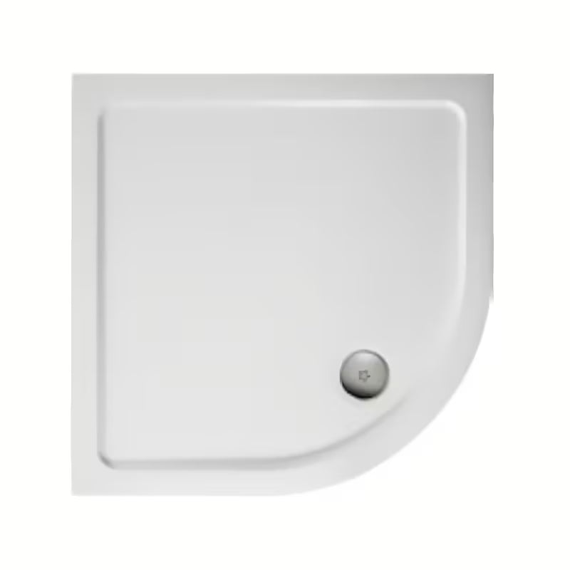 Balta pusapvalis dušo padėklas Ideal Standard iš lieto marmuro 91x91 cm