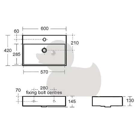 Ideal Standard Strada pakabinami kampuotas baltos spalvos praustuvas su anga maišytuvui centre