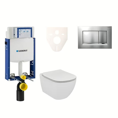 Pakabinami WC komplektas Ideal Standard Tesi su moduliu Geberit Kombifix ir mygtuku Sigma 30
