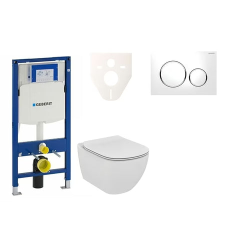 Pakabinami WC komplektas Ideal Standard Tesi su moduliu Geberit Duofix, mygtuku Sigma 20 ir garso izoliacijos įdėklu