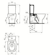PASTATOMAS klozetas Ideal Standard Tesi baltos spalvos su AquaBlade technologija ir sėdyne softclose.