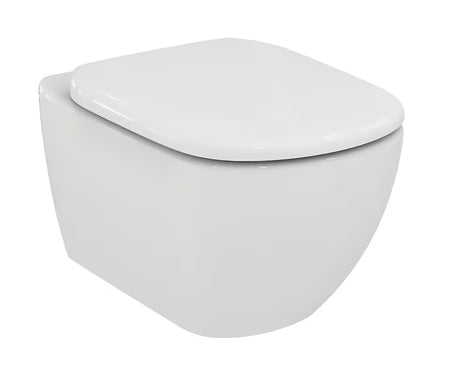 Balta KLOZETO dangtis Ideal Standard Tesi iš duroplasto su tyliu uždarymu softclose ir wrapover dizainu.