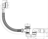 Automatinis sifonas Voniai Jika Deep chromo spalvos su Bowden valdymu ir lanksčiu persipylimu.