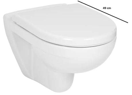 Pakabinamas KLOZETAS Jika Lyra Plus iš baltos keramikos su taupiu DualFlush nuleidimu ir galiniu nuotaku.
