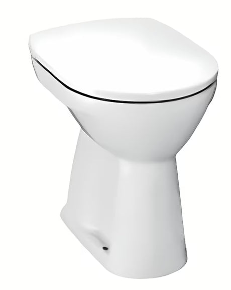 Baltas pastatomas WC Jika Lyra Plus su apatiniu nuotekų išvadu ir plokščiu nuplovimu 3/6 l
