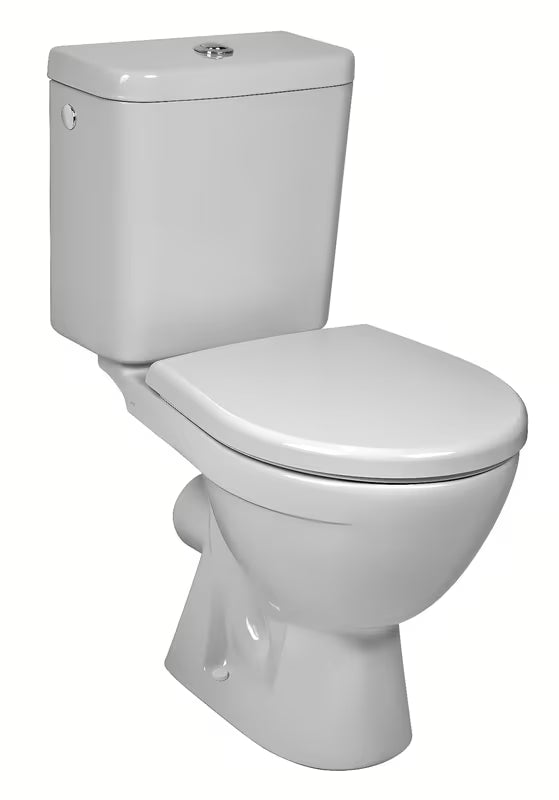 Baltas PASTATOMAS klozetas Jika Lyra Plus su giliu nuplovimu ir bakeliu su DualFlush.