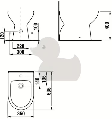 Baltas stovintis bidė Jika Lyra Plus su apvalių formų keraminiu dizainu