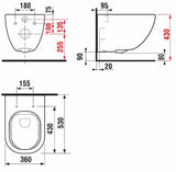 Baltas pakabinamas KLOZETAS Jika Mio su Rimless technologija rimless  ir paslėptu tvirtinimu.