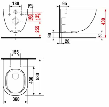 Baltas pakabinamas KLOZETAS Jika Mio-N su Rimless technologija, paslėptu tvirtinimu ir Jika Perla paviršiaus danga.