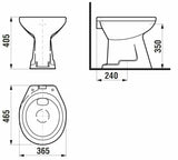 Pastatomas WC Jika Sam baltos spalvos su vertikaliu nuotaku, be bakelio