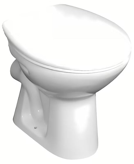 Pastatomas WC Jika Zeta baltos spalvos su giliu nuplovimu ir horizontaliu nuotaku