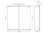 Balta veidrodinė spintelė Jokey Kandi 60 x 69 cm su stiklinėmis durelėmis ir LED taškiniu apšvietimu
