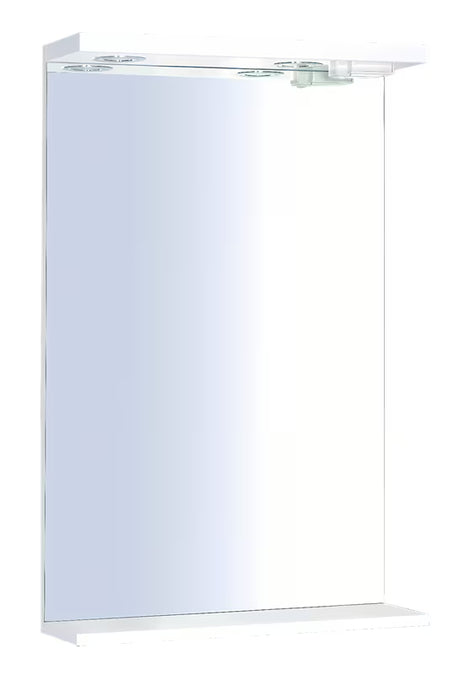 Stačiakampis LED veidrodis Keramia Pro 50x80 cm su baltu rėmu, vertikalus, IP44.