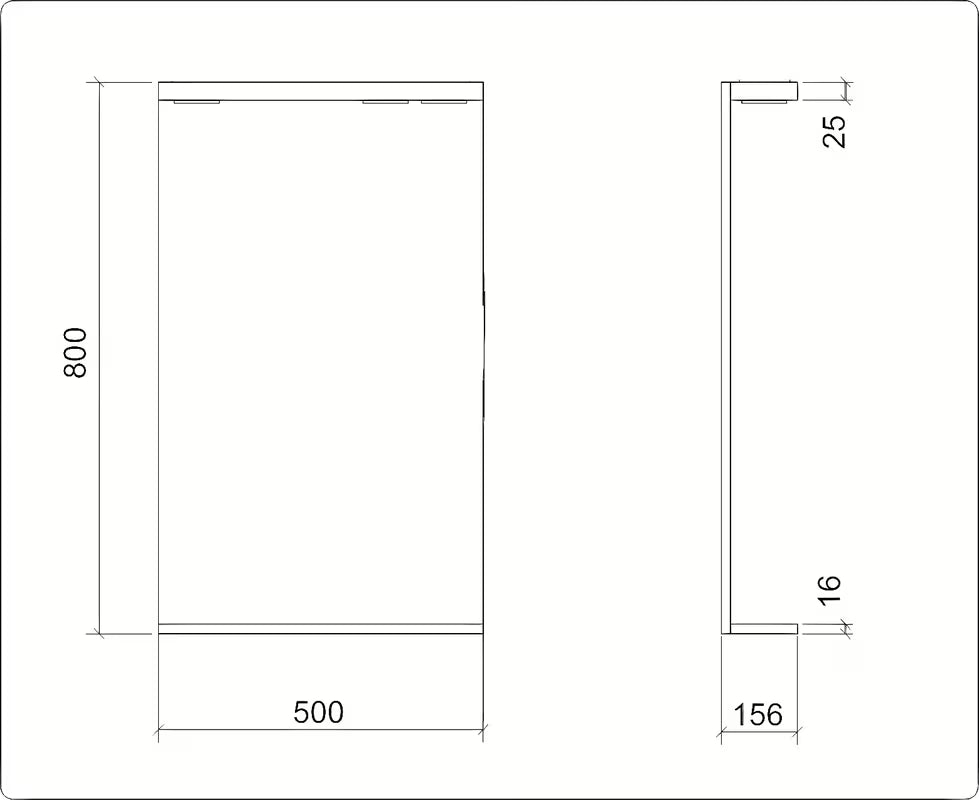 Stačiakampis LED veidrodis Keramia Pro 50x80 cm su baltu rėmu, vertikalus, IP44.