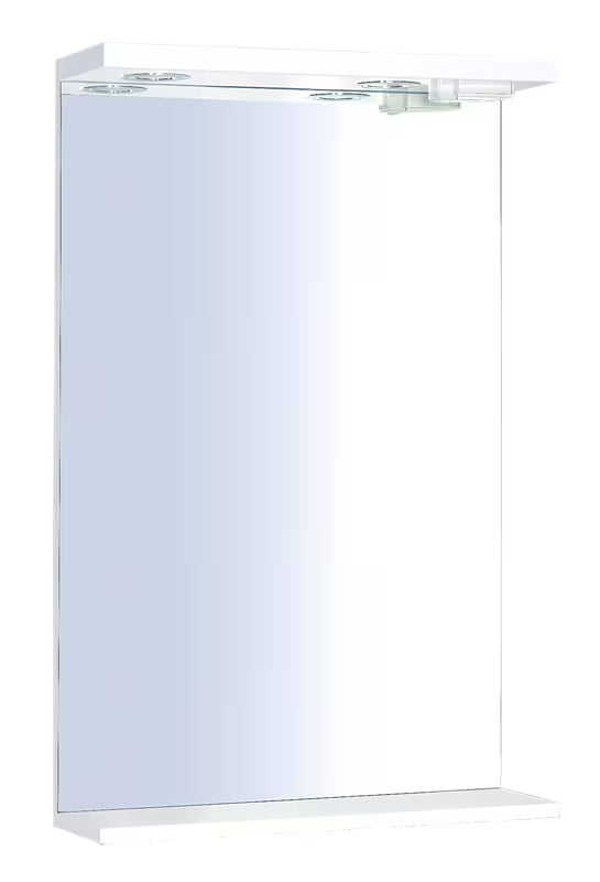 Stačiakampis LED veidrodis Keramia Pro 60x80 cm su baltu rėmu, vertikalus.