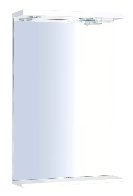 Stačiakampis LED veidrodis Keramia Pro 60x80 cm su baltu rėmu, vertikalus.