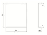 Stačiakampis LED veidrodis Keramia Pro 70x80 cm baltame rėme, IP44, vertikalus.