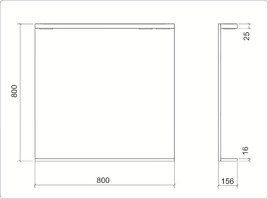 Keramia Pro stačiakampis LED veidrodis 80x80 cm baltame rėme, IP44, vertikalus.