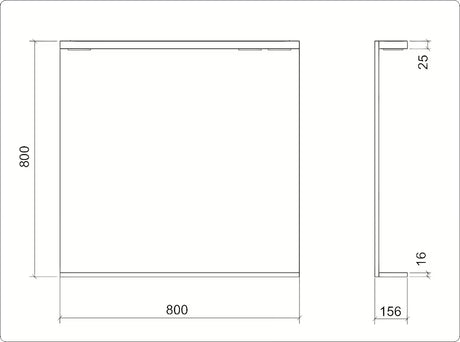 Keramia Pro stačiakampis LED veidrodis 80x80 cm baltame rėme, IP44, vertikalus.
