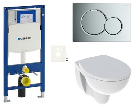 Pakabinami WC komplektas Kolo Rekord su bekraščiu Rimless dubeniu, sėdyne su softclose ir moduliu Geberit Duofix.