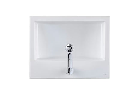 Baltas stačiakampis praustuvas Kolo Twins 60x46 cm su centrine anga pro maišytuvui