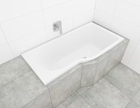 Laguna Beáta Plus asimetrinė kampinė vonia dešinė 160x80 cm iš lieto PMMA akrilo, blizgaus paviršiaus