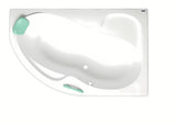 Asimetrinė dešininė akrilinė vonia Laguna Fortuna Plus 170x100 cm, blizgus paviršius