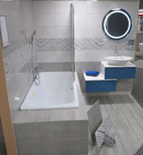 Stačiakampė vonia Laufen Bolsena 180x80 cm iš emaliuoto plieno su garso izoliacija ir kojelėmis