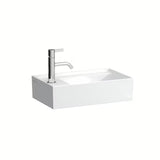 Baltas keraminis mažas praustuvas Laufen Kartell 46x28 cm su lengvai prižiūrimu paviršiumi