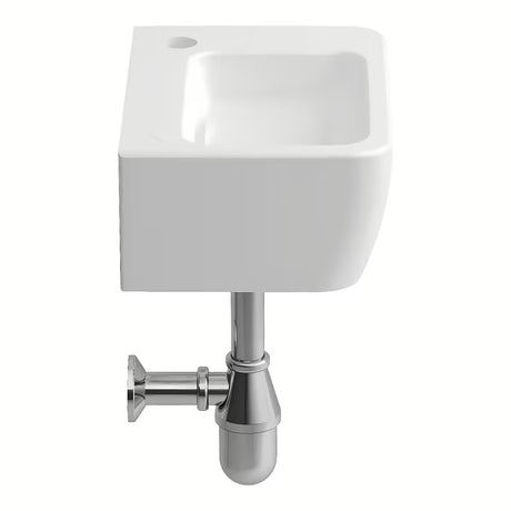 Baltas keraminis mažas praustuvas Laufen Pro S 45 x 34 cm su anga pro maišytuvui per vidurį