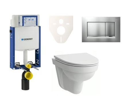 Pakabinami WC komplektas Laufen Pro Nordic su moduliu Geberit Kombifix ir matinio chromo nuleidimo mygtuku