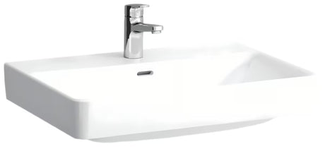 Baltas pakabinami keraminis praustuvas Laufen Pro S 70x46,5 cm su anga maišytuvui centre