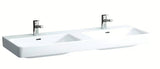 Baltas keraminis dvigubas praustuvas Laufen Pro S 130x46 cm pro montuoti į vonios kambario baldus