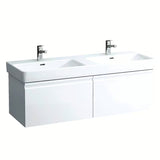 Baltas keraminis dvigubas praustuvas Laufen Pro S 130x46 cm pro montuoti į vonios kambario baldus